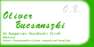 oliver bucsanszki business card