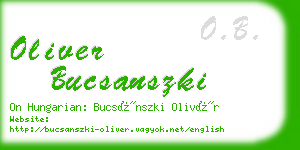 oliver bucsanszki business card